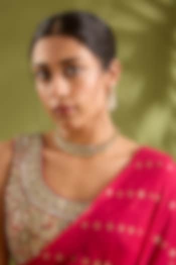 Gold Finish Jadau Necklace Set by Zevar by Geeta at Pernia's Pop Up Shop