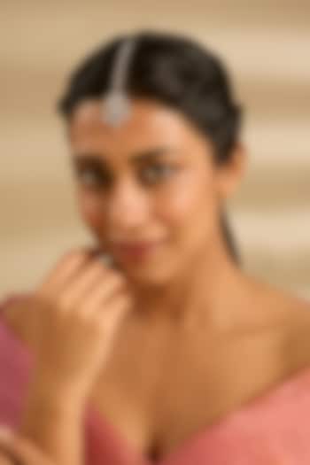 White Finish Diamond Maangtikka by Zevar By Geeta at Pernia's Pop Up Shop