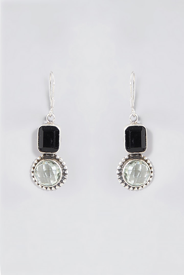 Silver Finish Green Amethyst Necklace Set In Sterling Silver by Chandni By Zevar By Geeta at Pernia's Pop Up Shop