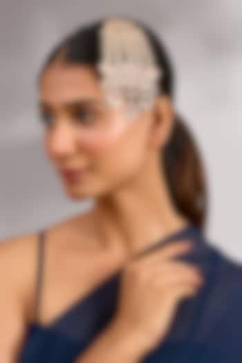 Gold Finish Kundan Polki & Pearl Passa by Zevar By Geeta at Pernia's Pop Up Shop