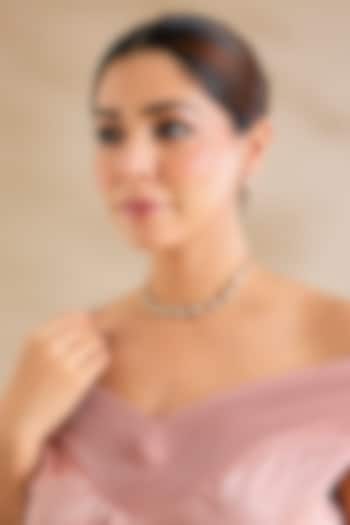 Gold Finish Kundan Polki Necklace Set by Zevar By Geeta at Pernia's Pop Up Shop