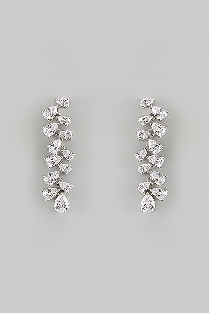 White Finish Diamond Necklace Set by Zevar by Geeta at Pernia's Pop Up Shop