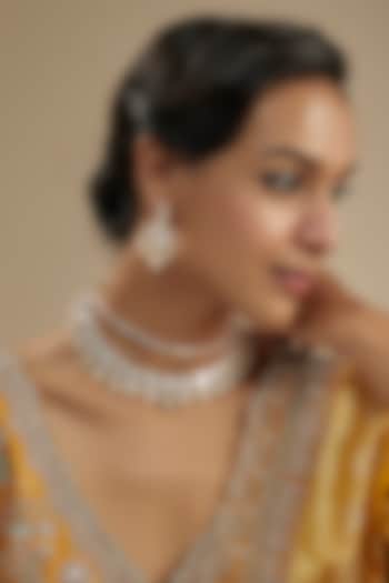 Gold Plated Kundan Polki Necklace Set by Zevar By Geeta at Pernia's Pop Up Shop