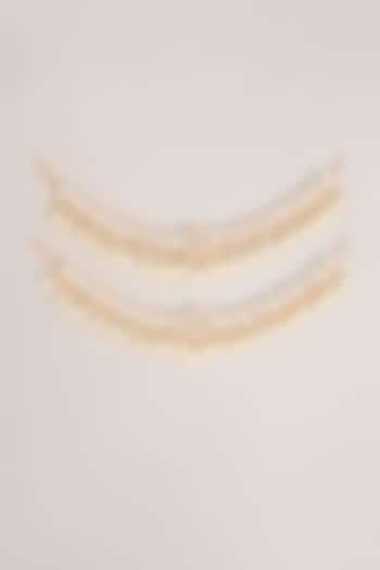 Gold Finish Kundan Polki Anklets (Set Of 2) by Zevar By Geeta at Pernia's Pop Up Shop