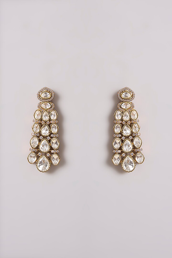 Two-Tone Finish Kundan Polki Necklace Set by Zevar By Geeta at Pernia's Pop Up Shop