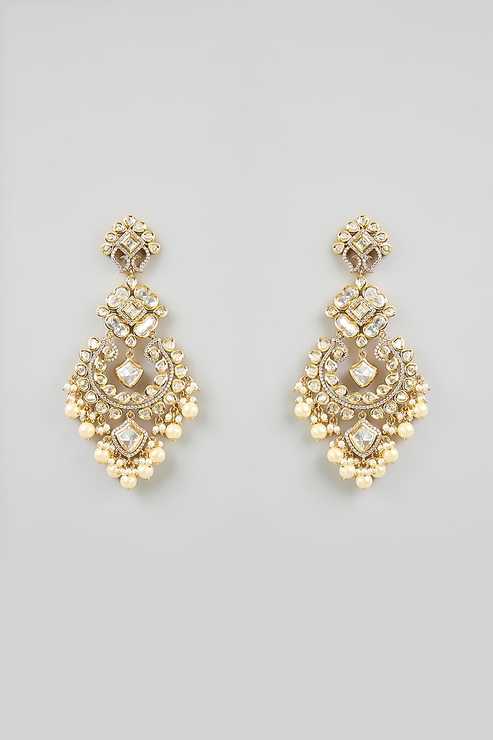 Two Tone Finish Kundan Polki Necklace Set by Zevar by Geeta at Pernia's Pop Up Shop