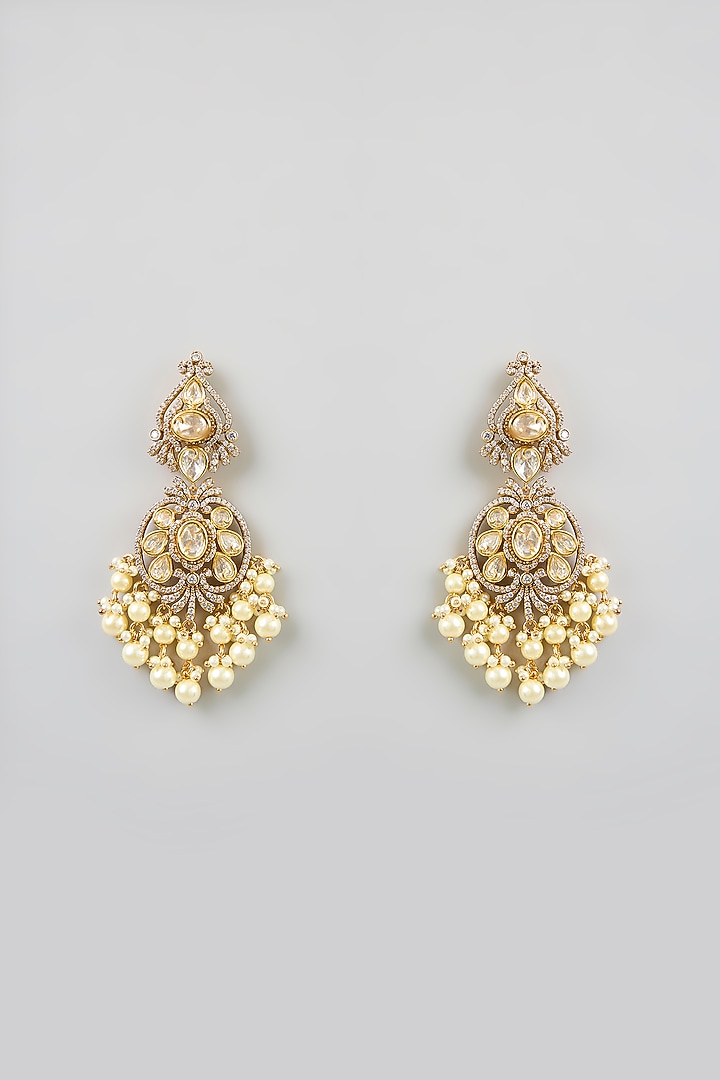 Two Tone Finish Kundan Polki Necklace Set by Zevar by Geeta at Pernia's Pop Up Shop