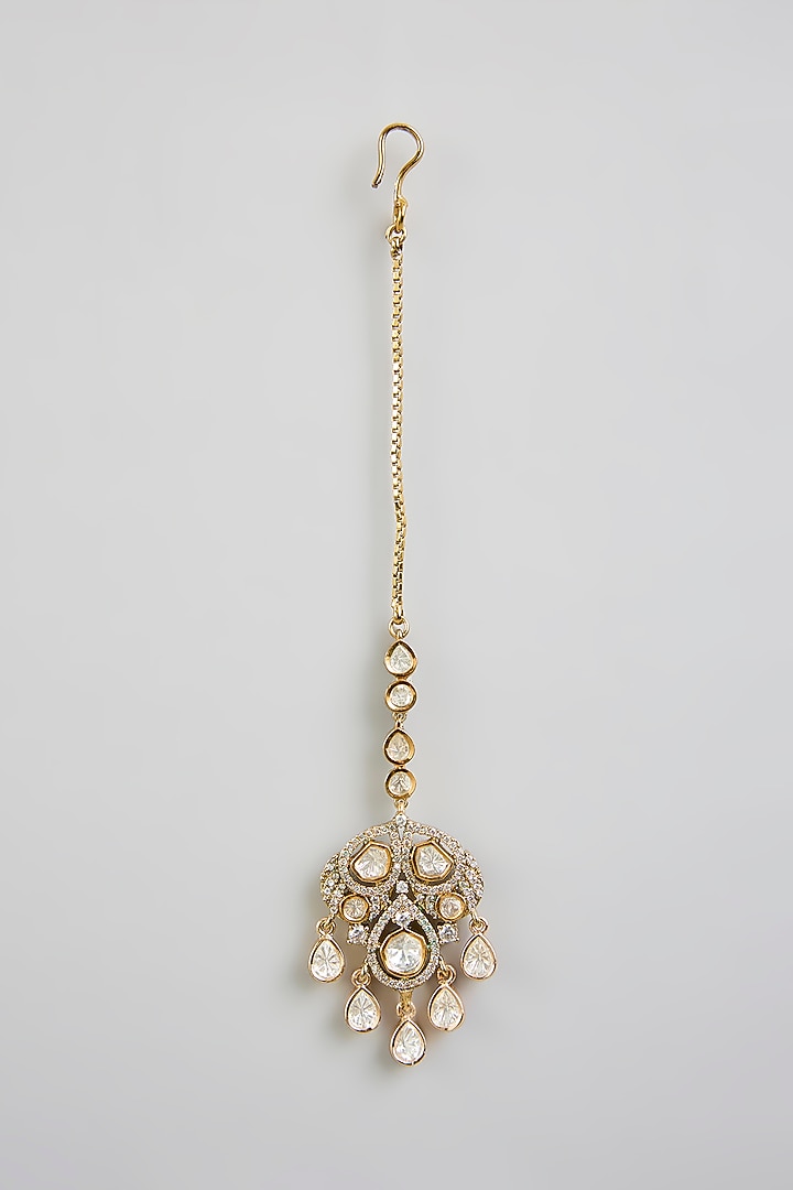 Two Tone Finish Kundan Polki Necklace Set by Zevar by Geeta at Pernia's Pop Up Shop
