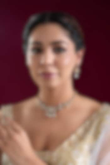 Two Tone Finish Kundan Polki Necklace Set by Zevar by Geeta at Pernia's Pop Up Shop