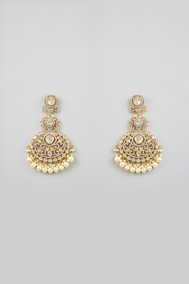 Two Tone Finish Kundan Polki Necklace Set by Zevar By Geeta at Pernia's Pop Up Shop