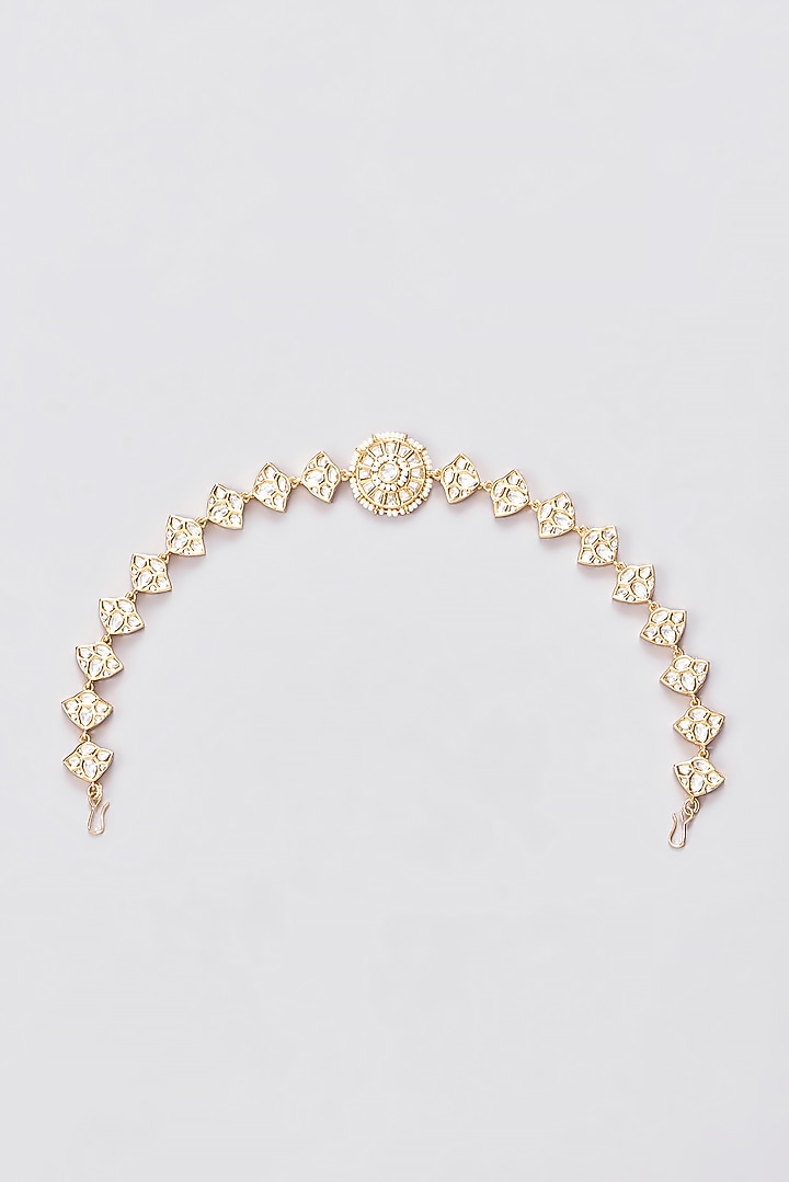Gold Finish Kundan Polki Sheesh Patti by Zevar by Geeta at Pernia's Pop Up Shop