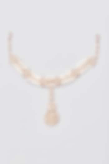 Gold Finish Kundan Polki & Pearl Matha Patti by Zevar by Geeta at Pernia's Pop Up Shop