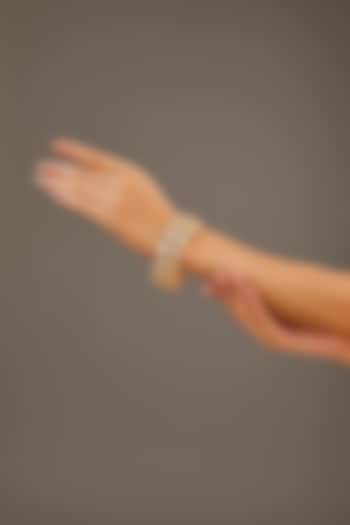 Gold Finish Moissanite Polki Kada by Zevar by Geeta at Pernia's Pop Up Shop