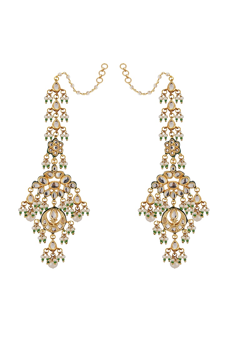 Gold Plated Jadau Necklace Set by Zevar By Geeta