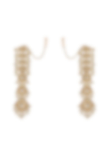 Gold Plated Pearl Earrings by Zevar By Geeta