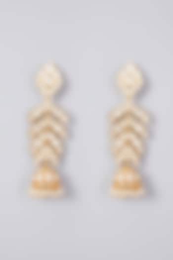 Gold Plated Kundan Polki Dangler Earrings by Zevar By Geeta