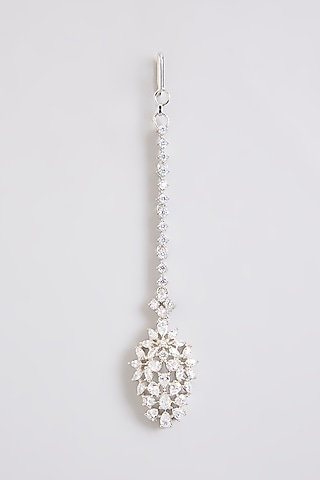 White Finish Diamond Maangtikka by Zevar By Geeta