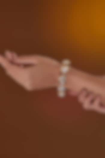 Gold Finish Kundan Polki Pacheli Kada by Zevar by Geeta at Pernia's Pop Up Shop