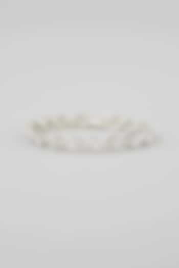 White Finish Diamond Bracelet by Zevar By Geeta at Pernia's Pop Up Shop