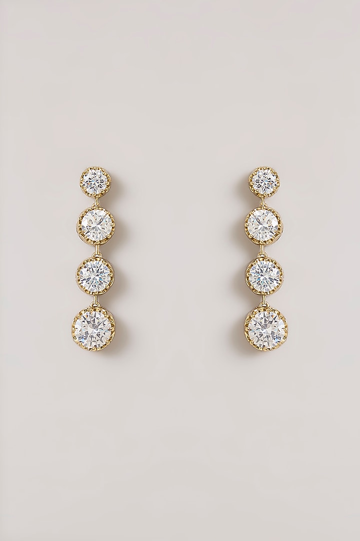 Two-Tone Finish American Diamond Layered Necklace Set by Zevar By Geeta at Pernia's Pop Up Shop