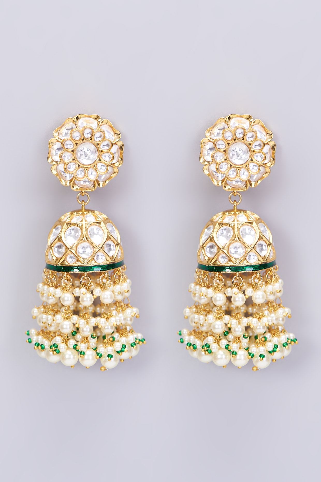 Buy Awesome Kundan Big Jhumka Style Earrings Jewelry Set, Pearls  Guttapusalu Style Earrings Set, South Indian Earrings, Punjabi Earrings.  Online in India - Etsy
