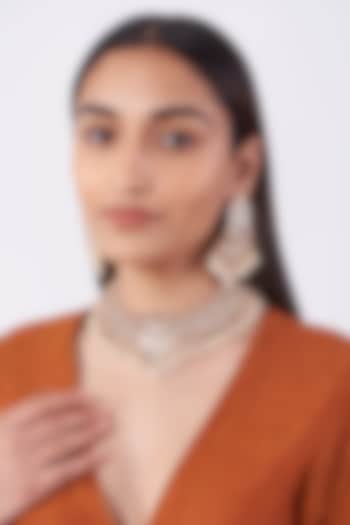 Gold Plated Kundan Polki & Pearl Necklace Set by Zevar By Geeta at Pernia's Pop Up Shop