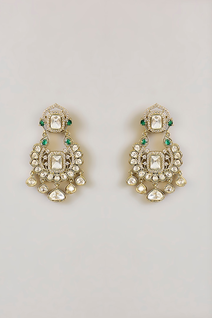 Two-Tone Finish Kundan Polki Choker Necklace Set by Zevar by Geeta at Pernia's Pop Up Shop