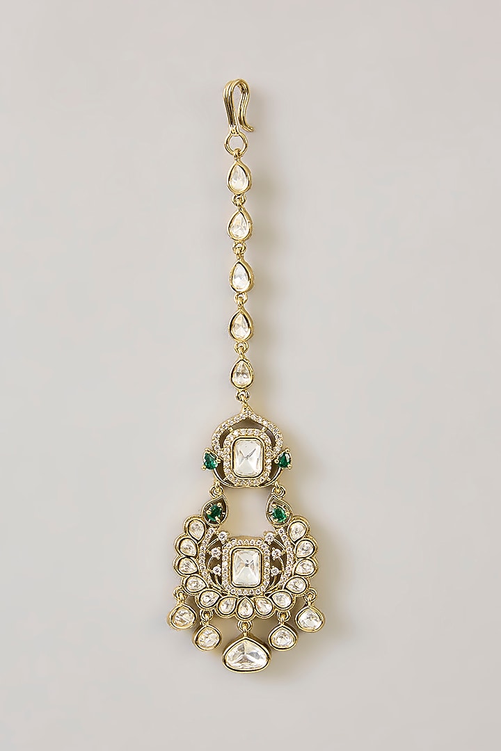 Two-Tone Finish Kundan Polki Choker Necklace Set by Zevar by Geeta at Pernia's Pop Up Shop