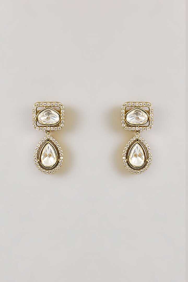 Two-Tone Finish Kundan Polki Necklace Set by Zevar by Geeta at Pernia's Pop Up Shop