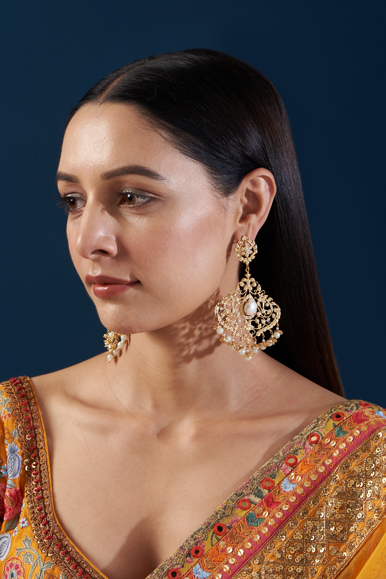 Flipkart.com - Buy RUBANS 22K Gold Plated Handcrafted Faux Ruby with White  Pearls Chandbali Earrings Alloy Chandbali Earring Online at Best Prices in  India