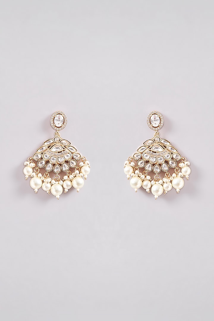 Gold Plated Kundan Polki Necklace Set by Zevar By Geeta at Pernia's Pop Up Shop