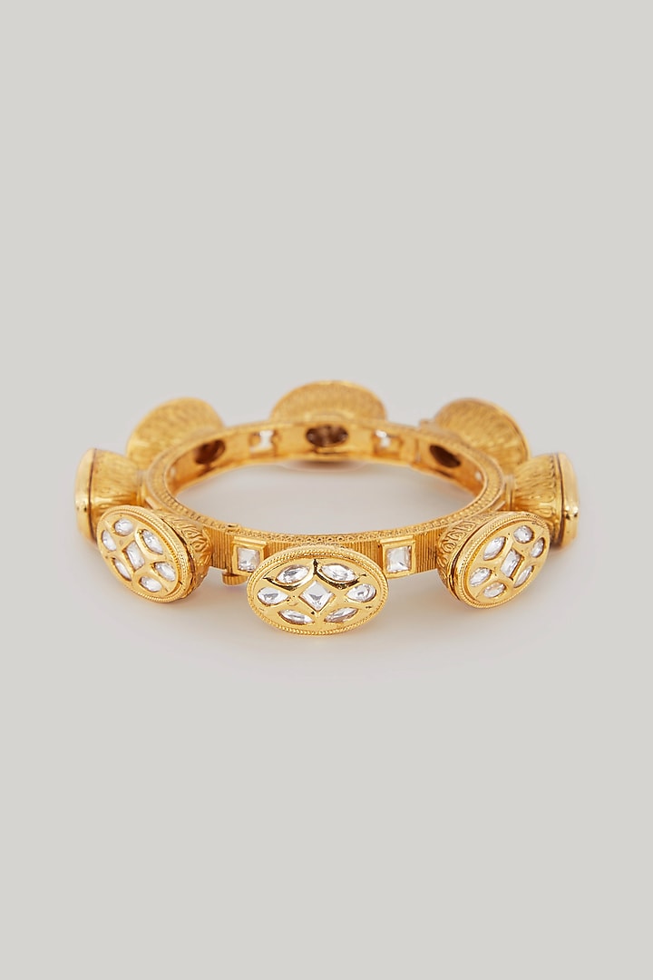 Gold Plated Kundan Polki Kada by Zevar By Geeta at Pernia's Pop Up Shop