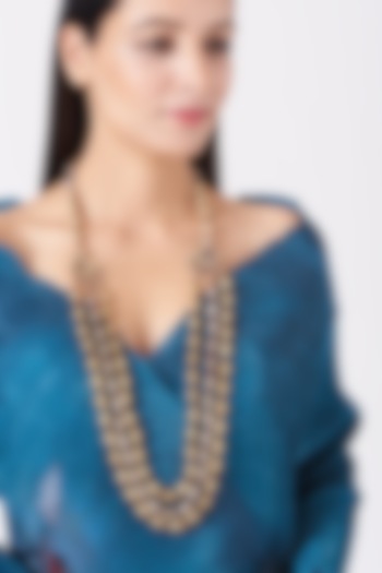 Gold Plated Beaded Necklace In 92.5 Sterling Silver by Zevar By Geeta at Pernia's Pop Up Shop