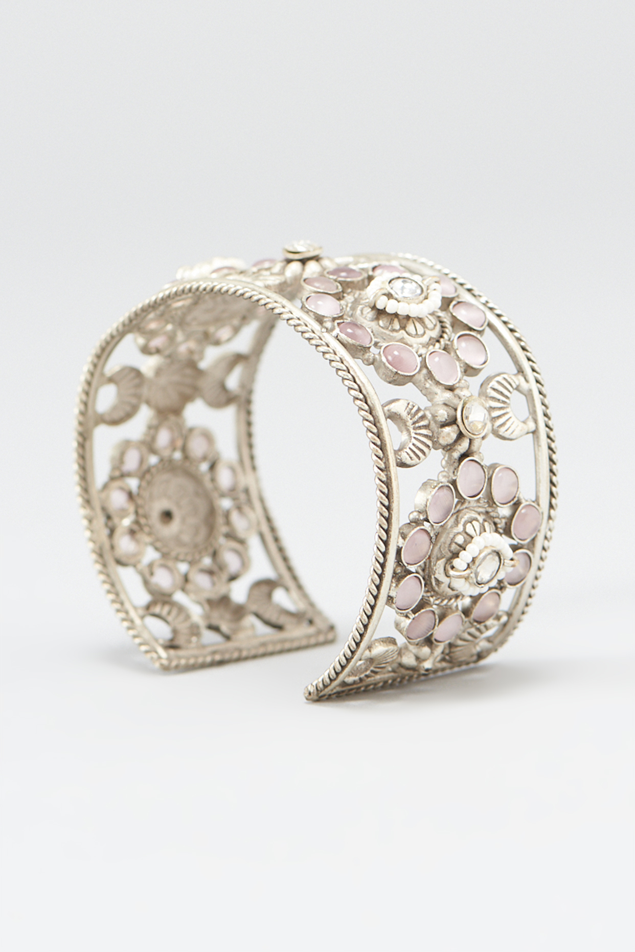 Oxidized Finish Ruby Kundan Cuff by Zevar by Geeta at Pernia's Pop Up Shop