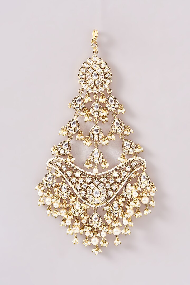 Gold Plated Kundan Polki Pasa by Zevar By Geeta at Pernia's Pop Up Shop