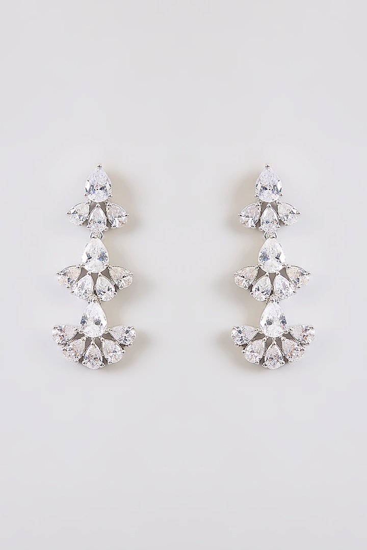 White Finish Diamond & Pink Stone Necklace Set by Zevar By Geeta at Pernia's Pop Up Shop