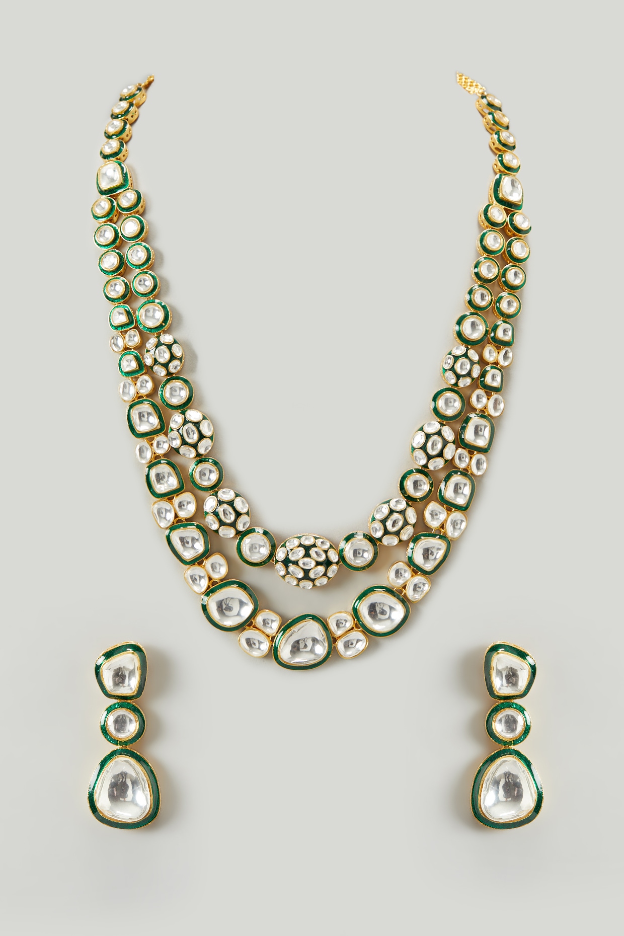 Polki long hot sale necklace sets