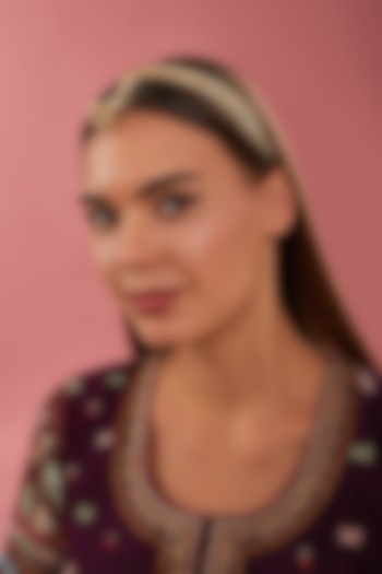 Gold Finish Kundan Polki Mathapatti by Zevar By Geeta at Pernia's Pop Up Shop