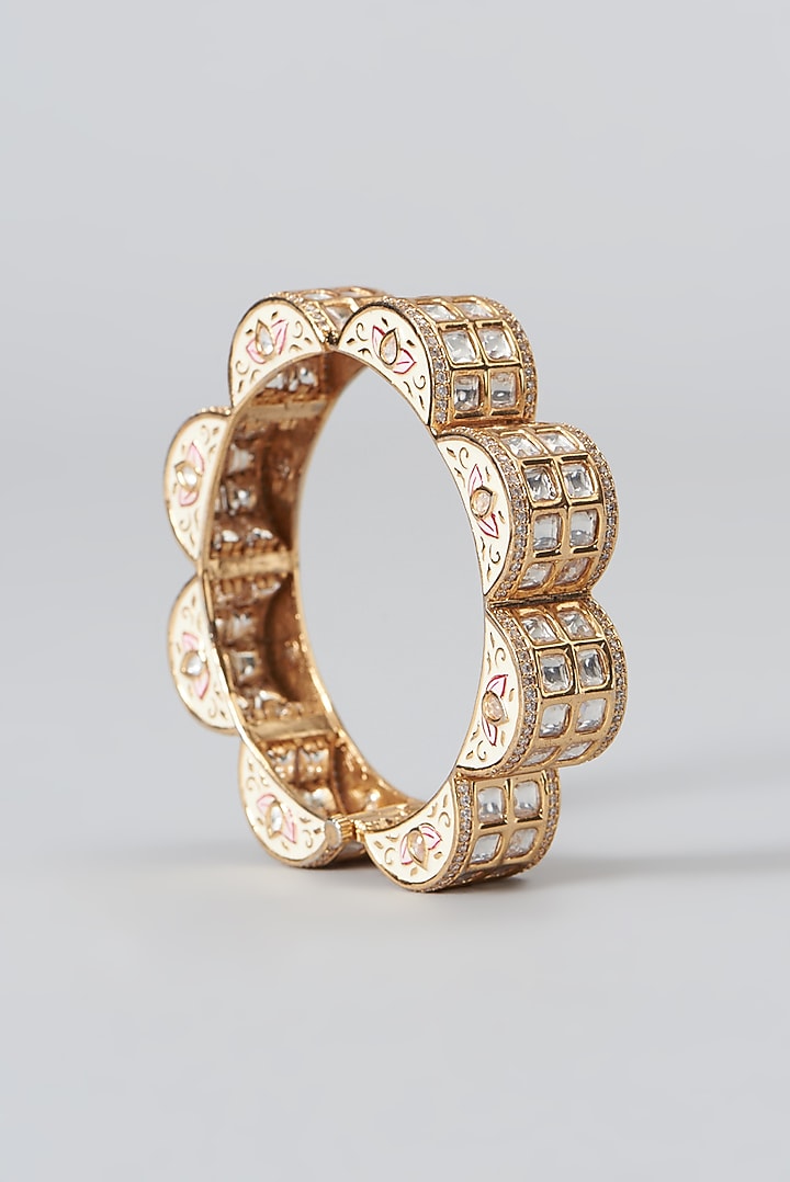 Gold Plated Kundan Polki Bracelet by Zevar by Geeta at Pernia's Pop Up Shop