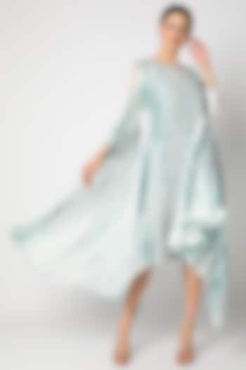 Mint Green Embroidered Tunic With Side Flaps by zeel doshi thakkar at Pernia's Pop Up Shop