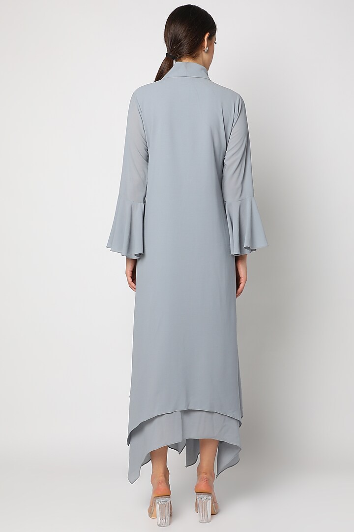 Grey Embroidered Tunic by zeel doshi thakkar at Pernia's Pop Up Shop