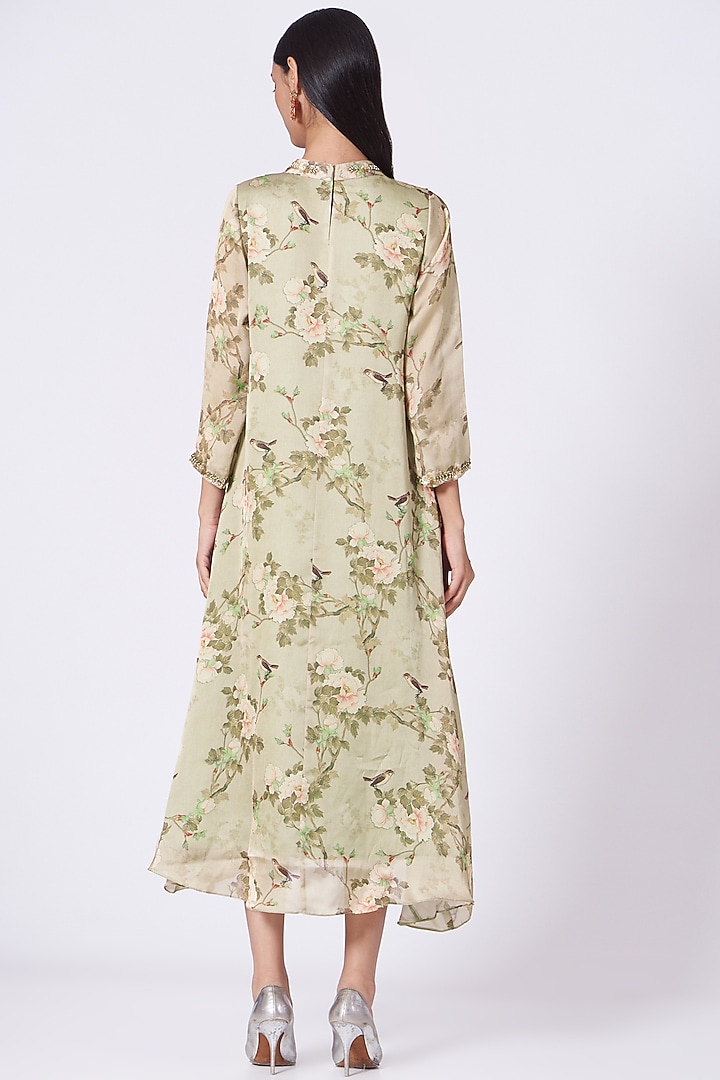 Beige Printed Tunic Summer Dress by zeel doshi thakkar at Pernia's Pop Up Shop