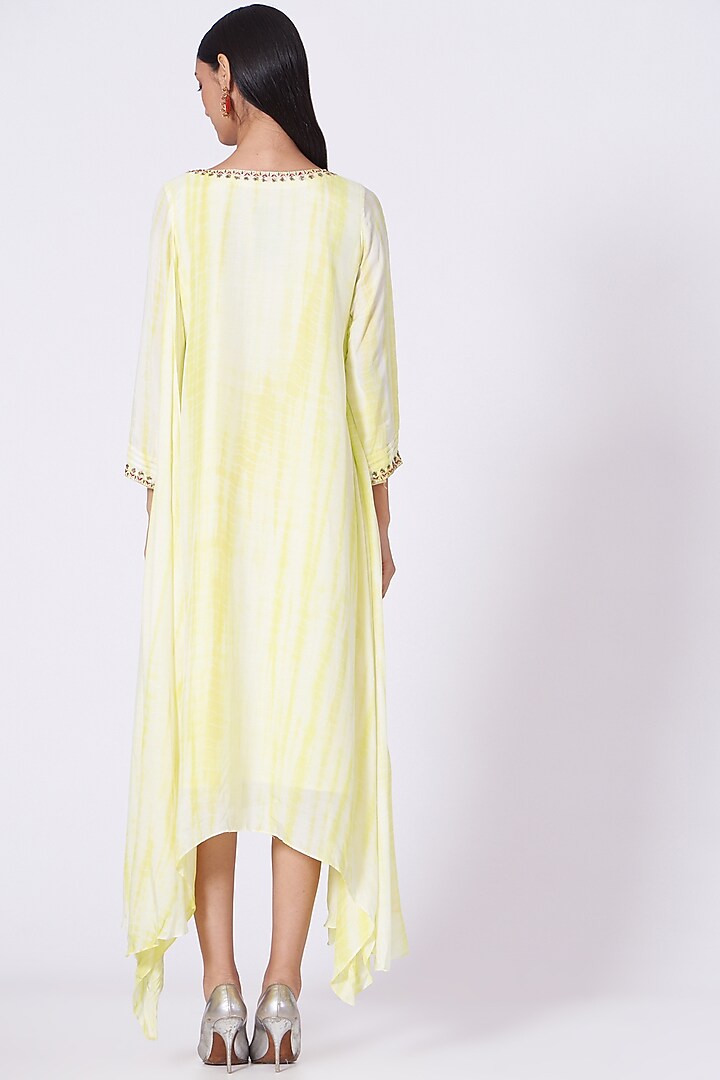 Light Yellow Embroidered Tunic Summer Dress by zeel doshi thakkar at Pernia's Pop Up Shop
