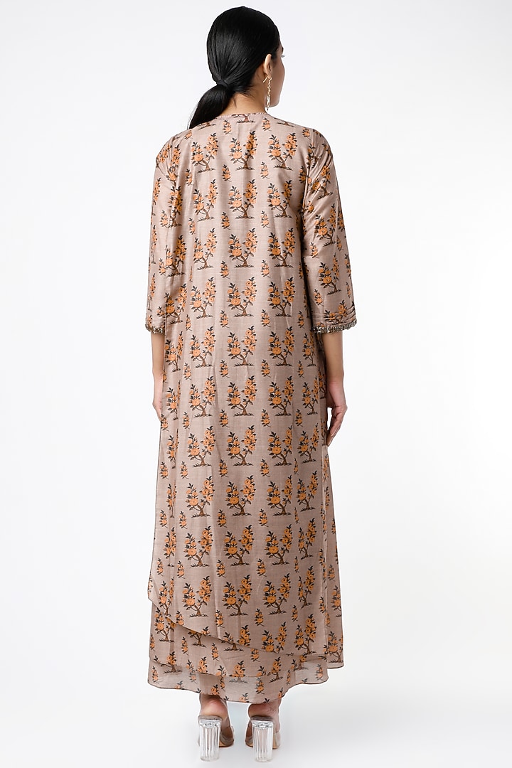 Brown Silk Layered Tunic by zeel doshi thakkar at Pernia's Pop Up Shop