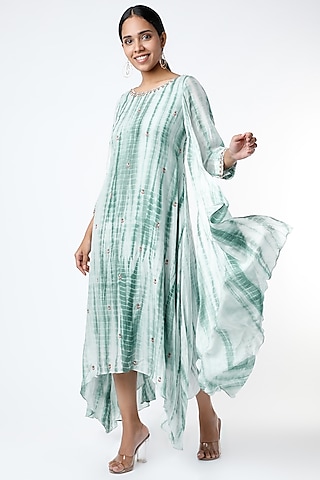 White Silk Layered Tunic by zeel doshi thakkar