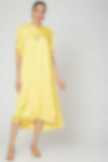 Yellow Layered Tunic Dress by zeel doshi thakkar
