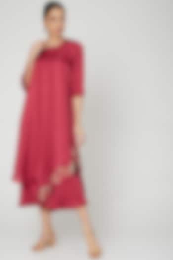 Blush Pink Cape Tunic Dress by zeel doshi thakkar at Pernia's Pop Up Shop