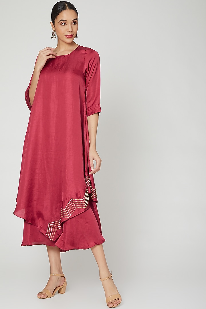 Blush Pink Cape Tunic Dress by zeel doshi thakkar at Pernia's Pop Up Shop