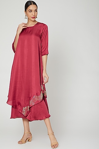 Blush Pink Cape Tunic Dress by zeel doshi thakkar