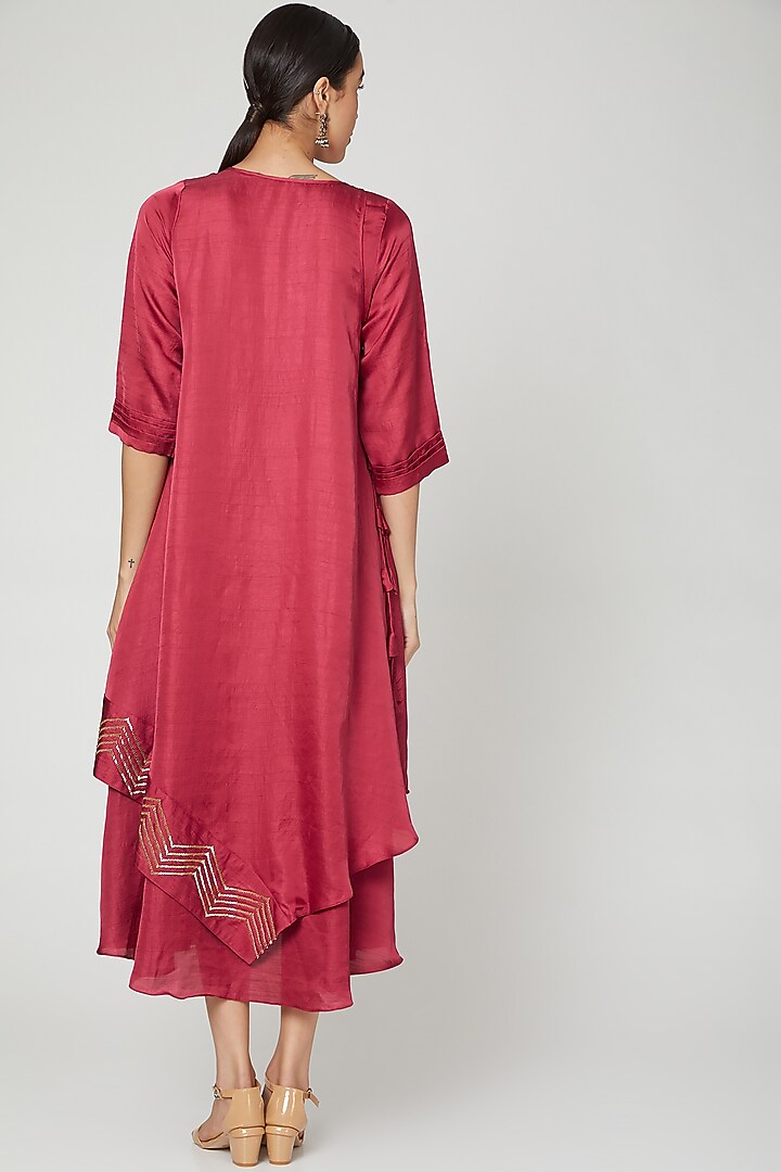 Blush Pink Cape Tunic Dress by zeel doshi thakkar at Pernia's Pop Up Shop